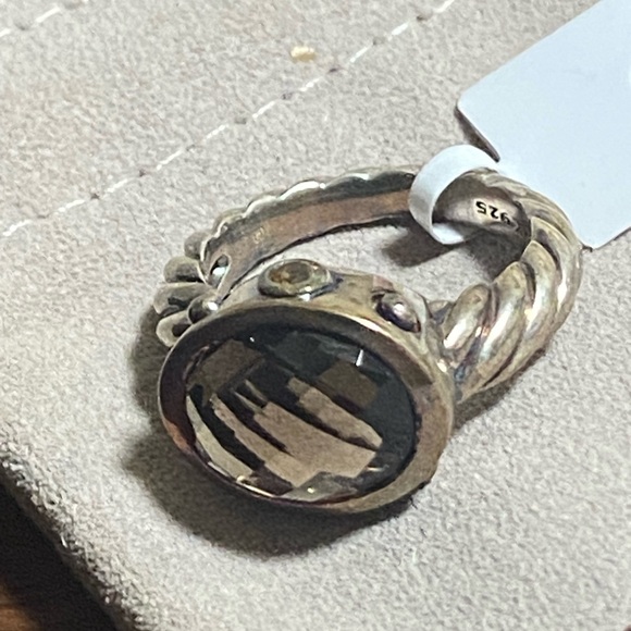 David Yurman Sterling Smokey Quartz Citrine 11m Ring size 6 comes with p… - Picture 3 of 9